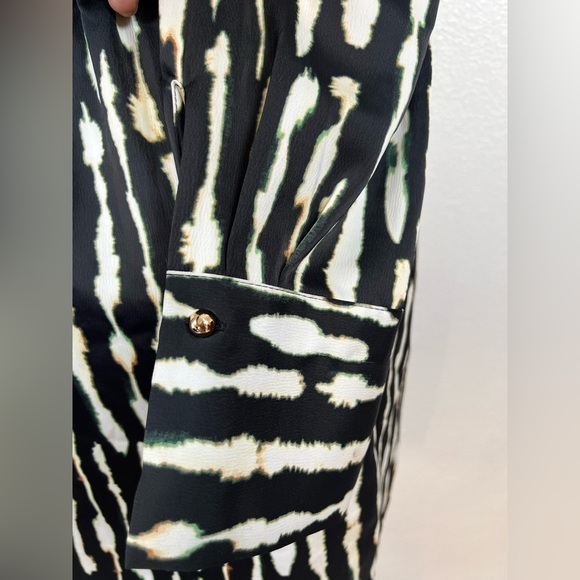 House of Harlow 1960 x Revolve Satin Wrap Shirt Mini Dress – Size Large - Picture 5 of 7